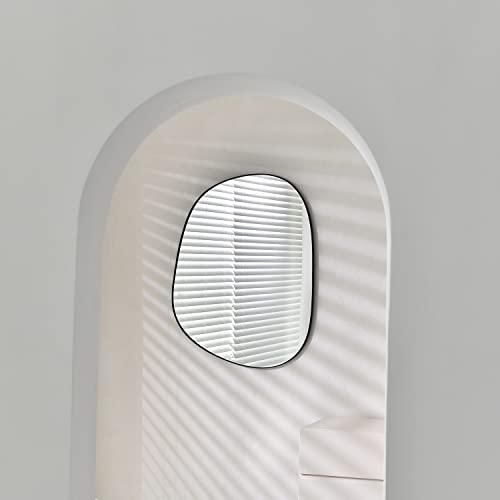 Asymmetrical Wall Mirror For Decor 27"*35", Modern Black Framed Wall Mirror For Living Room Bathroom Bedroom Entryway Ele-Stou-0063B #TOP4