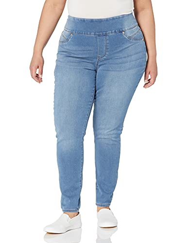 Seven7 Women's Plus Size Tummy Yoner Pull on Skinny Jean