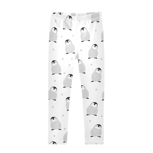 Girls Basic Leggings Baby Girls Pants Cute Penguins Soft Footless Stretchy Tights Pants 4-10Y