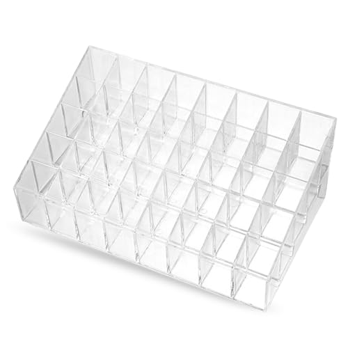 DEARBAG Organizador de pintalabio con 40 compartimentos para maquillaje, transparente, acrílico, para brillo de labios, esmalte DEARBAG Organizador de pintalabio con 40 compartimentos para maquillaje, transparente, acrílico, para brillo de labios, esmalte
