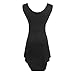 OFTEN Women's Sexy Sleeveless V-Neck Draped Ruched Pure Color Mini Dresses (XL, Black)