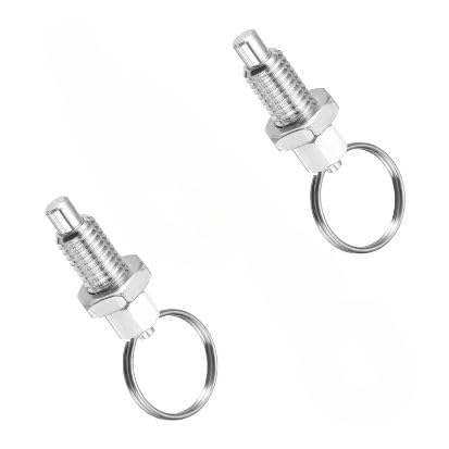 Stainless Steel Spring Plunger with Pull Ring – Quick Release Non-Locking Stubby Index Plunger for Industrial Equipment, Automotive, CNC, Jigs & Fixtures 2PCS