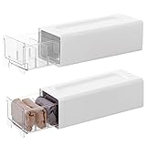 shopwithgreen Sock Underwear Organizer Dividers, 2 Pack 7 Cell Clear Drawer and Closet Storage Boxes, Wardrobe Clothes Organizer for Storing Bras, Ties, Dress, Gloves