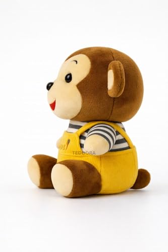 Image of Sitting Monkey Soft Toy for Girls Boys Kids,Yellow,Sitting Love Animal Plush Stuffed Baby Teddy Gift Birthday, 20 cm
