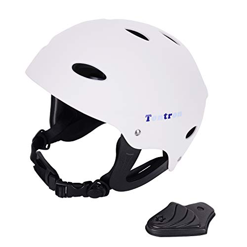 Tontron Classic Wakeboard Kajak Kite Surf Wassersporthelm (Weiss, L(55-61cm)) - Image 5