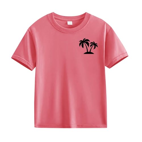 Kids Boys Girls Hawaiian Graphic Tee Toddler Crewneck Casual Loose Fit Shirts Short Sleeve Cute Tropical Beach Teens Tops