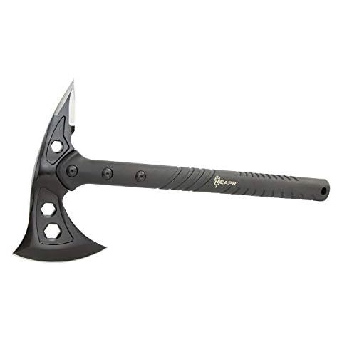 REAPR 11000 TAC Hawk Axe, Tactical Axe with Sheath, Camping, Backpacking, Wood, and Survival Gear Axe, 7" Dual-Headed Axe and Spike Blade, Hand Axe with Sheath Cover