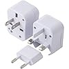 Adaptateur de Voyage – Adaptateur Prise Courant International Universel – Embouts 3 en 1 –220V (Blanc)