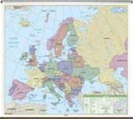 Europe Essential Classroom Wall Map on Roller