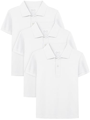 Image of OHD 3 Pack School Uniform for Boys Polo Shirt Cotton Uniform Shirts for Boys Kids School Clothes 3-14 Years