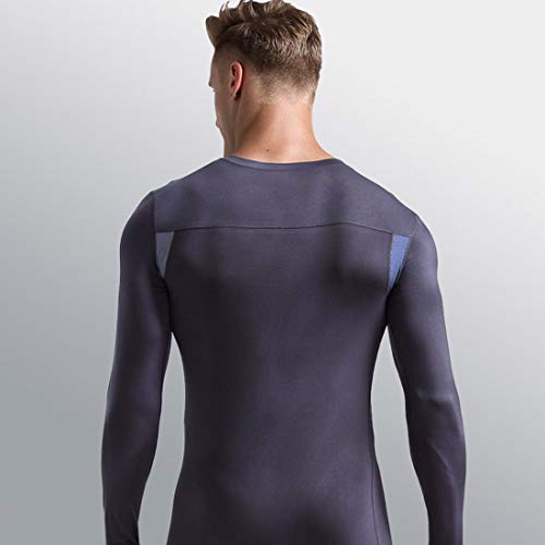 Ouruikia Men's Thermal Underwear Shirts Modal Thermal Tops Sports Thermal Base Layer Tops2