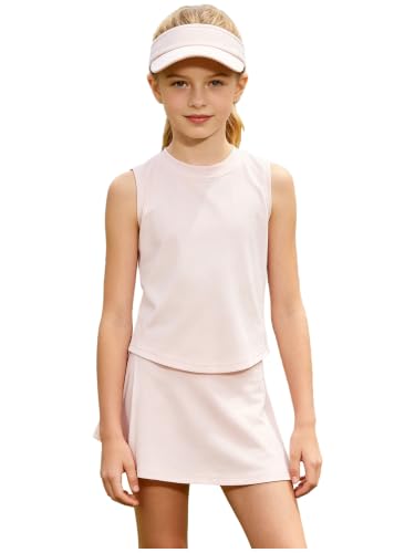 Jupe tennis pour jeunes filles XUNZOO avec top court respirant et jupe de gym extensible