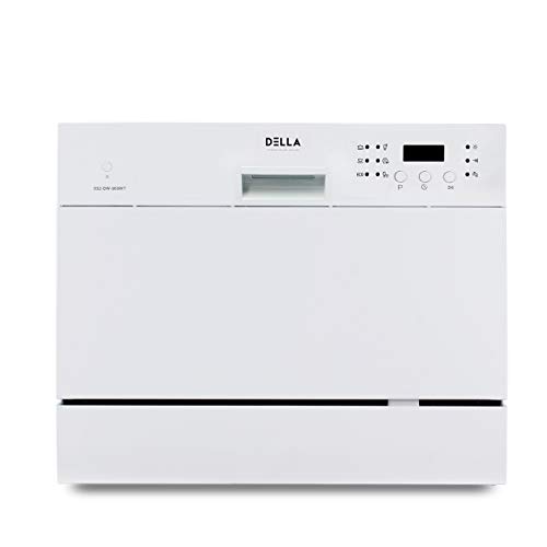 DELLA 6 Place Settings Compact Coutertop Dishwasher Mini Dish Washer Rack and...