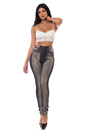 Aphrodite Washed Skinny Jeans for Women - High Waisted Printed Painted Embellished Stretch Skinny Fit Slim Denim Pants