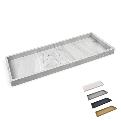 Spacewiser Countertop and Vanity Tray - 11.7 Silicone Bathroom Counter Tray Dish Soap Trays for Kitchen Counter Sink Organizer Accessories Caddy Toilet Laundry Shower Makeup Mat Oil Holder Coffee