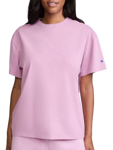 Image of Champion Women's Classic Short Sleeve Graphic T-Shirt, Loose Fit, Script Logo