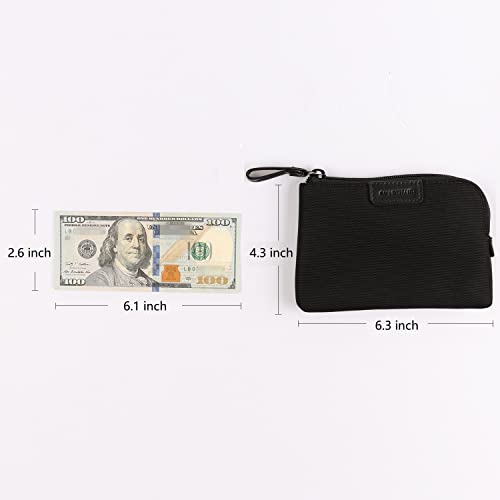 Coin Purse Change Wallet Pouch Nylon Card Holder for Women,Black,Gift wrapping4