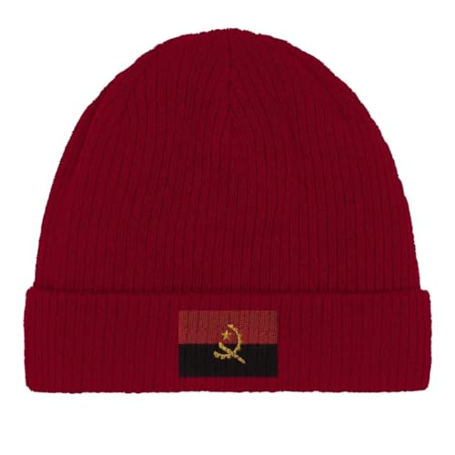 Bonnet en coton drapeau de l'Angola pour adulte coloris noir