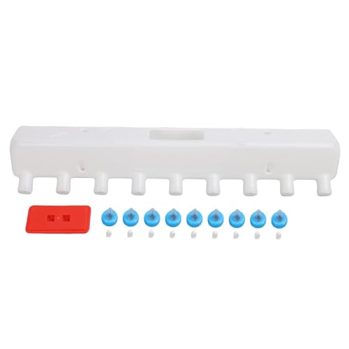 Qcwwy Cubo de Alimentación de Leche de Cordero, 9 Pezones Solución de Enfermería para los Corderos Alimentador de Oveja Alimentador de Ovejas Botellas de Fuga Diseño de Flujo