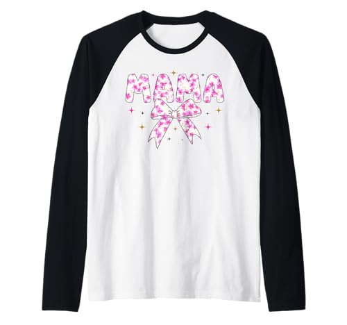 Mama Fiocco Rosa Maglia con Maniche Raglan