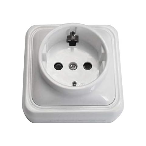 Base enchufe schuko superficie 16A blanco Cover