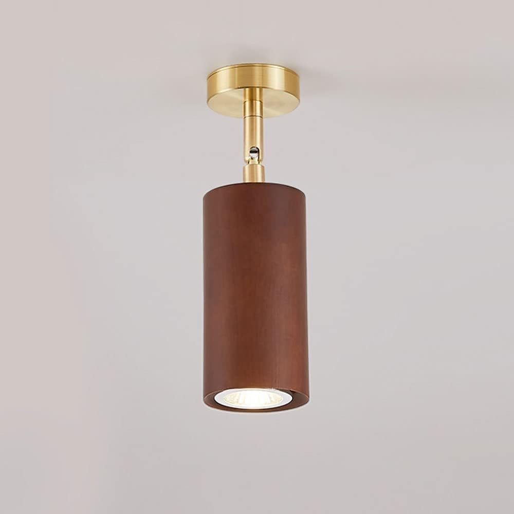 LED Adjustable Spotlight Surface Mounted Downlight Accent Spot Lighting Fixture, 360°+180° Rotation Spotlights Flexible Ceiling/Wall Swivel Lamps(Walnut-6000k)