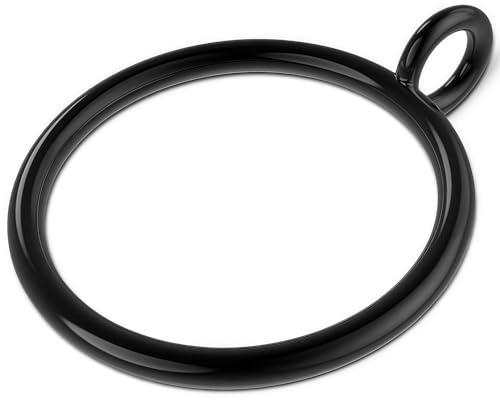 Image of DHSDING Curtain Rings with Eyelets - 50 Pack Black Metal Drapery Rings for Pinch Pleat Curtains, 2.0" Inner Diameter Fits 1.5" Rod, Heavy Duty Curtain Hanging Clips