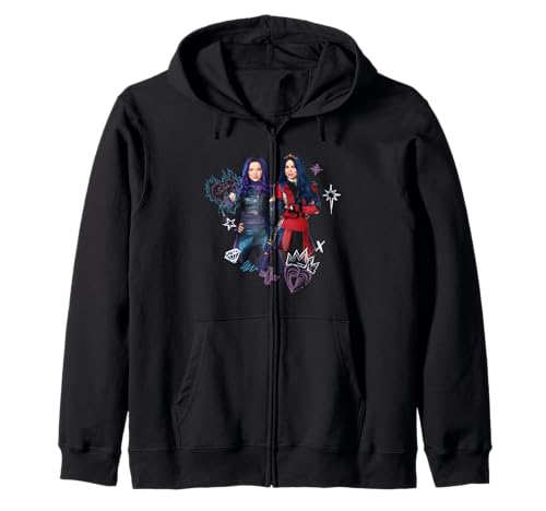 Sweat Disney Descendants Fierce Friends pour fille avec fermeture éclair Mal et Evie