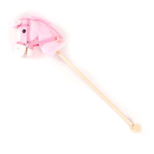 Image of 3.1ft (95cm) Pink Stick Hobby Horse with Neigh & Clip Clop Sounds-18 Months+