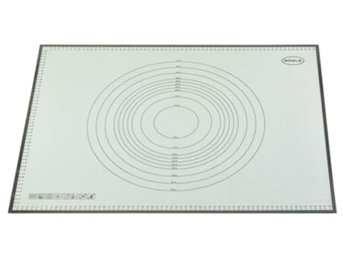 RÖSLE Back- und Arbeitsmatte Silikon, Hochwertige Teigmatte als Unterlage mit Maßen, rutschfest, hitzebeständig und wiederverwendbar, Silikon, spülmaschinengeeignet, Weiß