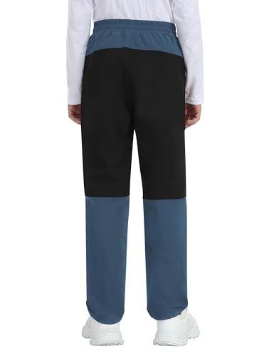 MoFiz Kids Fleece Lined Hiking Snow Ski Pants Boys Waterproof Winter Warm Outdoor Pants with Zippered Pocket3