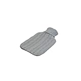  1 Botella Paquete 2000ml de Punto Caliente Agua Caso de la Bolsa de Agua Caliente para la Cubierta Suave compresa Caliente y Terapia de Calor de diseño de Moda Gris