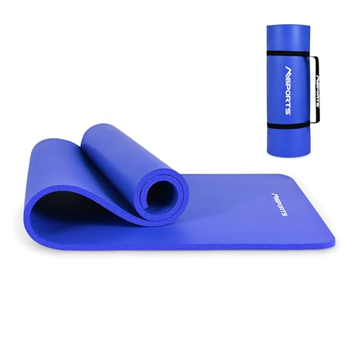 MSPORTS Gymnastikmatte Premium inkl. Tragegurt + Übungsposter + Workout App I Hautfreundliche...