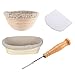 2 x Banneton Brot-Gärkörbe, 24 cm großer Banneton Brot-Gärkörb, natürliches Rattan-Brot-Gärkörbe, Werkzeug-Sets mit 2 x Leinen-Auskleidungstuch, Brot-Lamme und Teigschaber