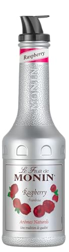 MONIN Raspberry Fruit Mix Puree 1L for Cocktails Smoothies and Mocktails. Vegan-Friendly Allergen-Free 100% Natural Flavours and Colourings. 2-in-1 Raspberry Puree and Sugar Syrup Hybrid
