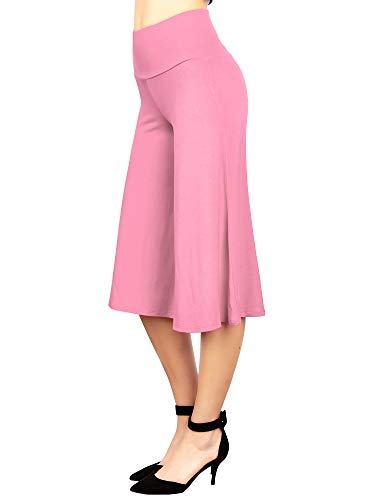 Made By Johnny MBJ WB876 Womens Knit Culottes Pants S PINK