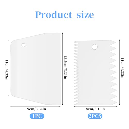 Aiyorse 3 Stück Zahnspachtel Zahnspachtel Kunststoff Kleberspachtel Leimspachtel Kunststoff Wiederverwendbarer Für Fliesen-Zahnspachtel Verteiler für Hartholzböden zum Auftragen Von Klebstoff