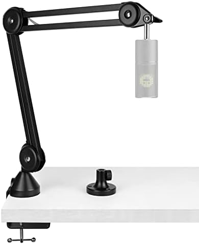 Mic Holder Geekria For Creators Microphone Arm Compatible With MXL 770, 990, 991, Bcd-1, V67N Mic Boom Arm With Table Flange Mount Adapter, Suspension Stand, Mic Shock Mount Microphone Holder