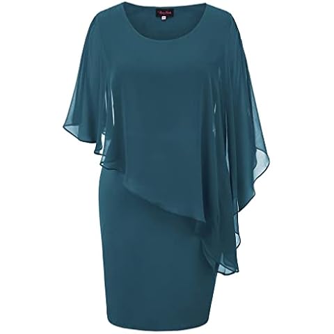 Hanna Nikole Women's Cape Chiffon Evening Dress Cover