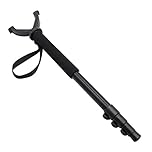 Higoo Rifle Shooting Rest Monopod with V Yoke Bracket，V Shaped Gun Rack Hunting Shooting Stick, Aluminum Construction 21"-56"