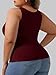 Plus Size Simple Shapewear Top-Sculpting, Tummy Control Vest with Built-in Bra for Fall & Winter-Comfortable Tank Tops (US, Alpha, 3X, Plus, Regular, Crimson)