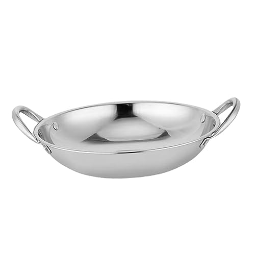 Olla para cocinar wok de acero inoxidable con doble asa miniatura 1