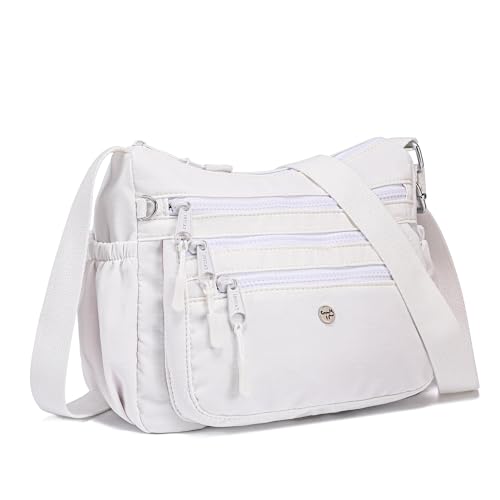 Image of AOCINA Nylon Crossbody Bags for Women Multi Pocket Cross Body Purses | Lightweight Cross Body Bag for Woman with Compartments Lots of Pockets Ladies Messenger Shoulder Handbag for Everyday Travel