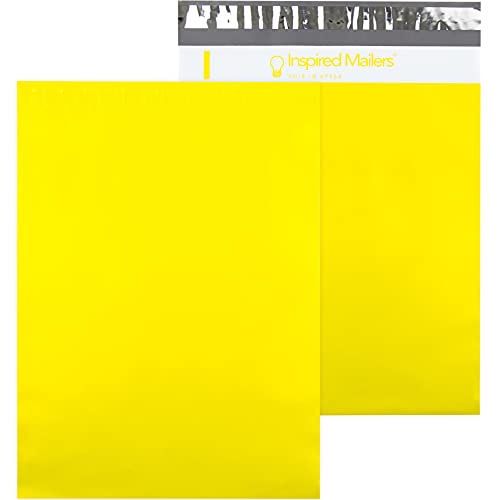 Image of Inspired Mailers - Yellow Poly Mailers 14.5x19-100 Pack - Choose from Many Size and Color Options - 3.15mil Unpadded Shipping Bags (14.5x19, 100 Pack)