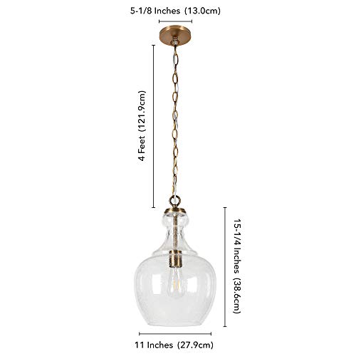 Image of Henn&Hart 11 inch Pendant Light Fixture with 6' Adjustable Cord, Gold