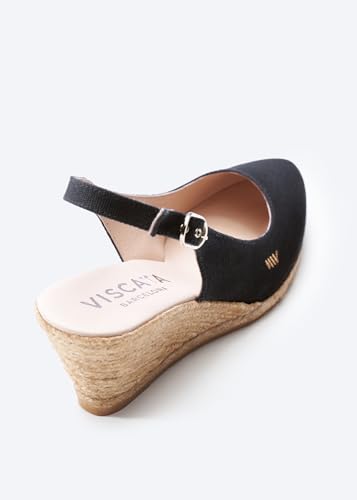 VISCATA Palomera Women's Sandals Espadrille Canvas Slingback Buckle Wedges