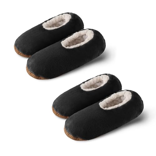 ELFJOY Mens Slipper Socks with Grippers Fuzzy House Slippers for Men Indoor Winter Warm Fleece Lined Sock Slippers