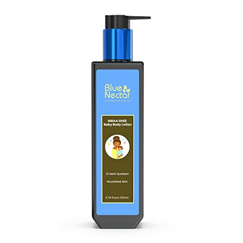 Image of Blue Nectar Baby Lotion with Nourishing Organic Ghee, Body Butters and Ayurvedic Baby Oils Baby skincare | Infant Body lotion | Gentle moisturizer for Kids (12 Herbs,6.76 FlOz)