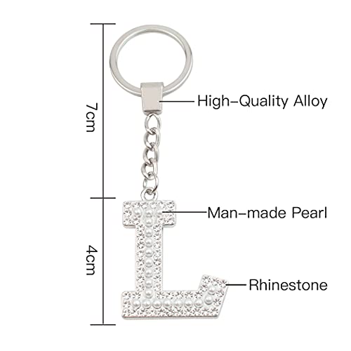 Esspoc Initial Letter Keychain/Crystals Keyrings A-Z Letter Keychain For Car/Alphabet Keyrings For Women #TOP1