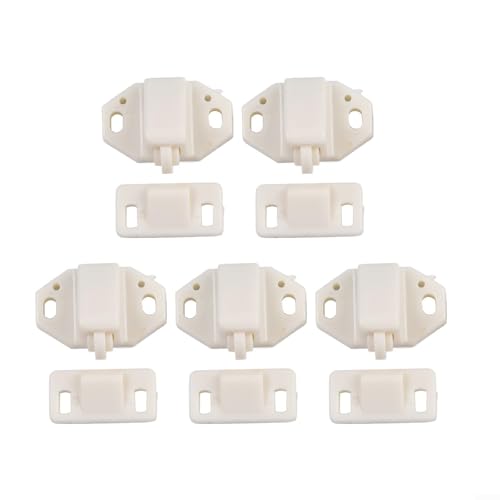 Sandyseptember Lot de 5 loquets de porte avec rouleau ABS pour portes d'armoire et de meubles, rouleau de gâche à ressort pour garantir un verrouillage sécurisé des portes